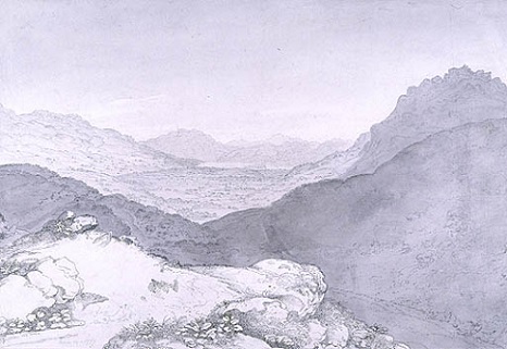 Joseph Farington (1747-1821), Grasmere Vale, 14th June 1777, drawing  (pencil, pen and wash). Wordsworth Trust.